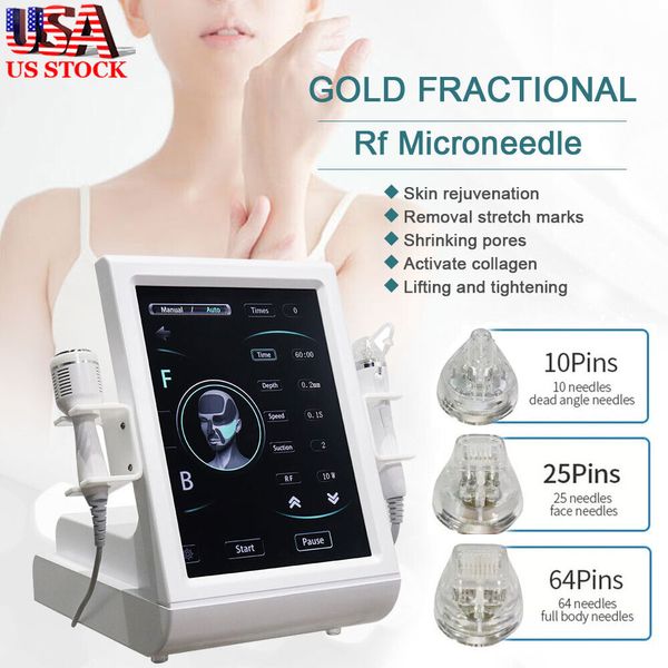 2 in 1 HF-Mikronadelmaschine mit Eishammerfraktionalmikronedling Körperhebe Akne Narbenbehandlung Falten Dehnungsspuren Remover Mikro-Bediener-Gesichtspflegevorrichtung Remove