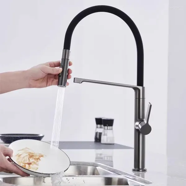Küchenarmaturen Top Qualität Messing Waschbecken Wasserhahn Luxus Ein Loch Herausziehen Kaltwasser Mischbatterie Mit Magnet Modernes Design