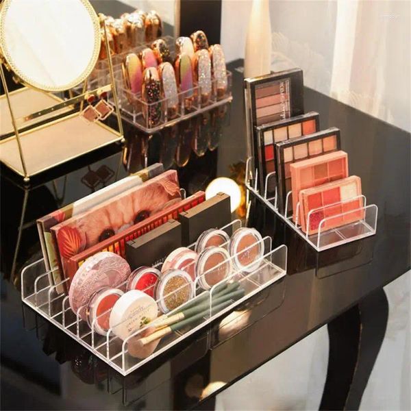 Caixas de armazenamento funcionalidade sombra de olho bandeja caixa grande capacidade cosméticos exibição rack pó blush cômoda storge organizador