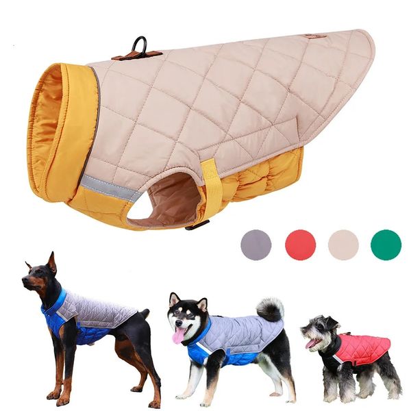 Vêtements pour chiens Grande veste Vêtements pour animaux de compagnie imperméables pour chiens de taille moyenne Hiver Chaud Grand manteau Costume de bouledogue français Labrador Husky Tenues 231114