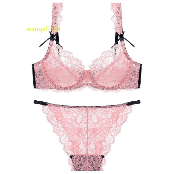 Preço de fábrica senhora plus size ultra-fino conjuntos de sutiã de renda transparente macio underwire não acolchoado sutiã sexy conjunto de lingerie