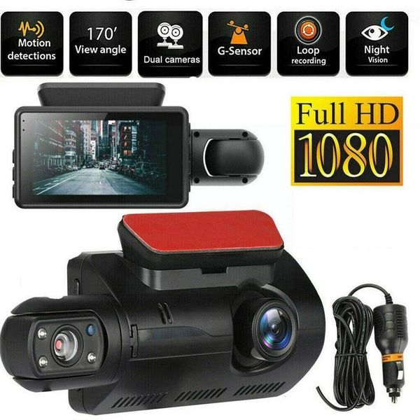 Dashcam Dual Kamera HD Vorne Hinten Kamera 2 Objektiv Recorder Auto DVR Dash Cam Auto Weitwinkel Nachtsicht Recorder