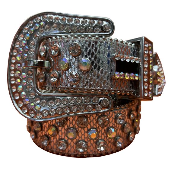 2023 Silver Red BB Simon Belts Mens Cinturão para Mulheres de Multicolor com Bling Rhinestones Wauds como presente