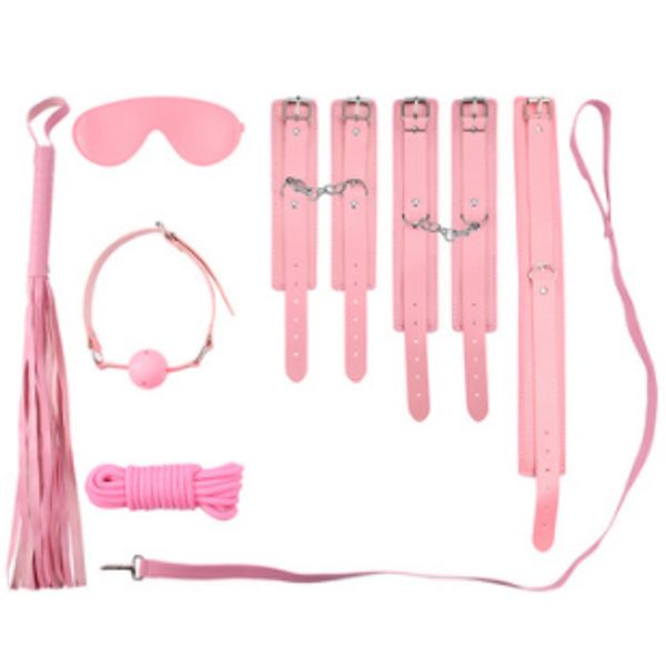 Lichee Pattern Kunstleder-Bondage-Sets mit flauschigem BDSM-Bondage-Fessel-Kit