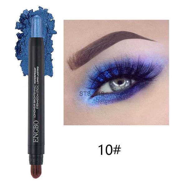 Ombretto 1 pezzo blu doppia testa glitter ombretto stick ombretto opaco trucco impermeabile sexy luccichio cosmetici bellezza occhi trucco strumentoL231115