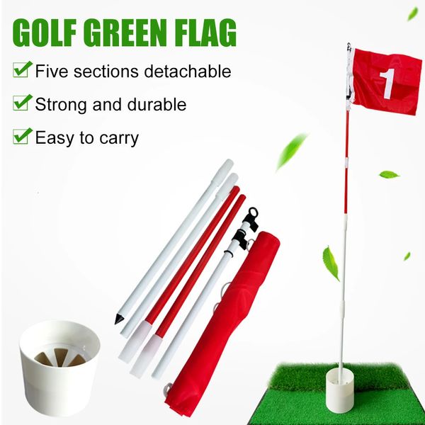 Andere Golfprodukte Flagsticks Pro Putting Green Flags Hole Cup Set Alle 6 Fuß Pin für Driving Range Hinterhof Tragbares 5-teiliges Design 231114