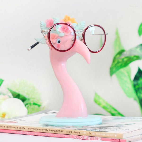 Dekorative Figuren Super Feuergläser Regal Flamingo Home Desktop Dekoration Arbeitszimmer Büromöbel