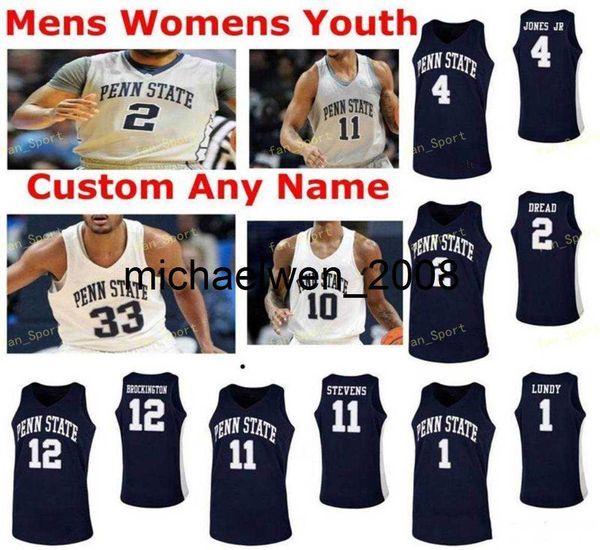 Mich28 NCAA College Penn State Nittany Lions Basketballtrikot 22 Grant Hazle 23 Josh Reaves 24 Mike Watkins 33 Beattie individuell genäht