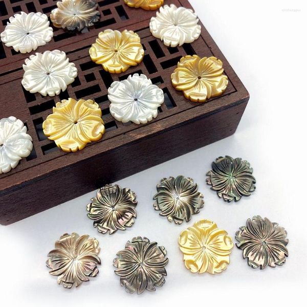 Charms Natural Seawater Shell Carving Flower Anhänger für die Herstellung von feinem Modeschmuck DIY Halskette Ohrringe Armband Charm Zubehör