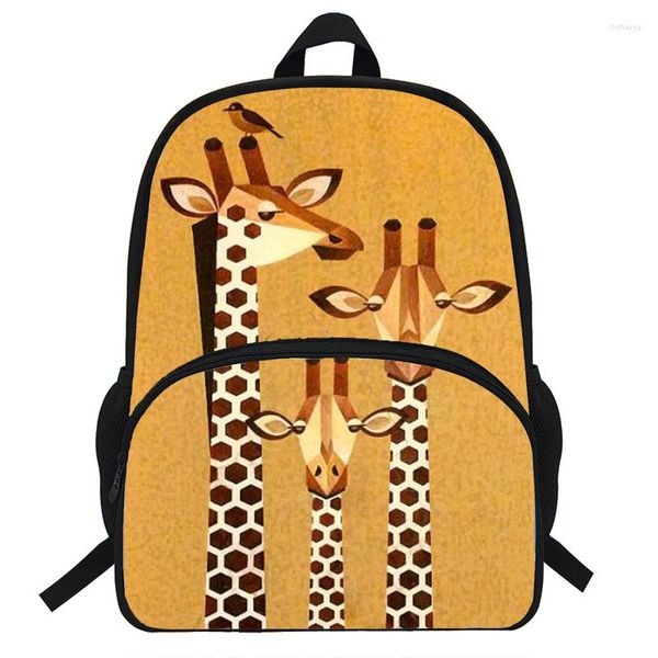 Rucksack 16 Zoll Giraffendruck Für Teenager Mädchen Tägliche Reise Bakcpack Kinder Jungen Schultasche Laptop Mochila
