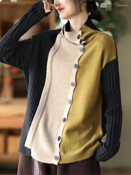 Женские трикотажные женские свитер 2023 зимняя мода тонкая вязание