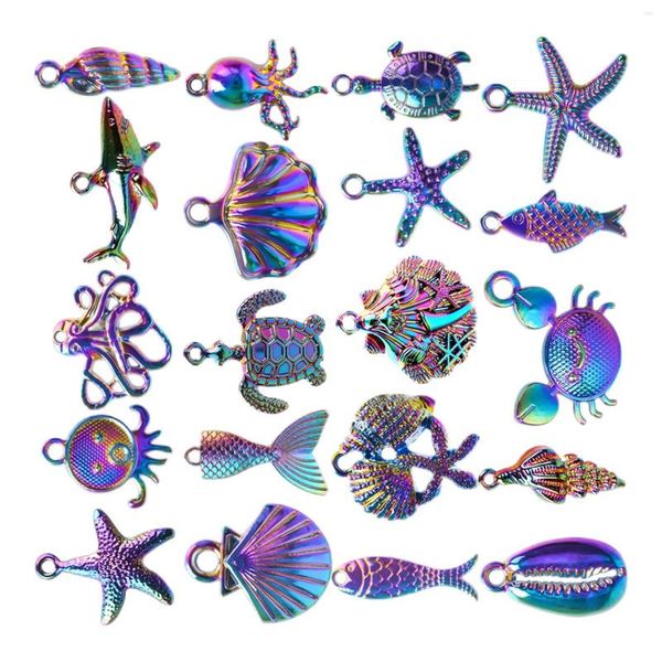 Charms 20x Ocean Theme Anhänger Seestern Shell Octopus Elemente DIY für die Schmuckherstellung Schlüsselanhänger Geschenk