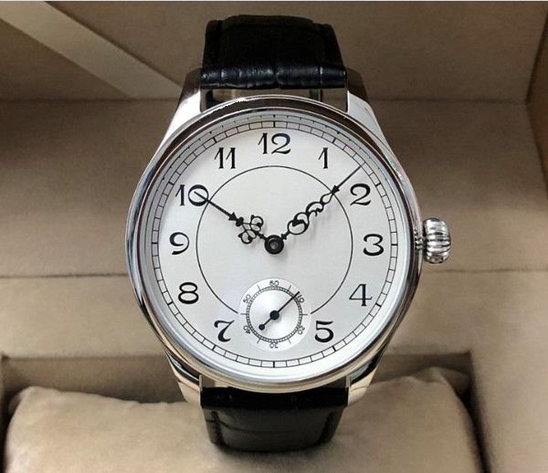 Relógios de pulso Sapphire Crystal ou Mineral Glass 44mm Sem o logotipo Dial Branco Dial Asiático 6498 17 Jóias Movimento Homem Relógios Mecânicos 80-20