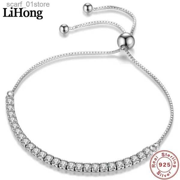 Kette 925 Sterling Silber Armband Vera Elegantes Zirkon Tennis Zirkon Kristall Armband Für Frauen Mode Einfache Verlobung Hochzeit GlamL231115