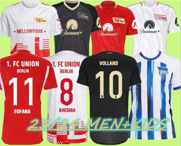 23 24 Union Berlin Futebol Jerseys AARONSON FOFANA Liga dos Campeões KRAL KHEDIRA LAIDOUNI BEHRENS KHEDIRA DIOGO DOEKHI 2023 2024 Camisas de futebol em casa fora terceiro