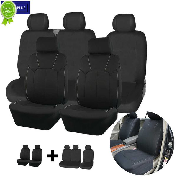 Neue Upgrade-Schwarz-Universal-Sitzbezüge für Auto 2 + 1 Typ Split-Autositzbezug aus hochwertigem Polyester mit Airbag-kompatibel