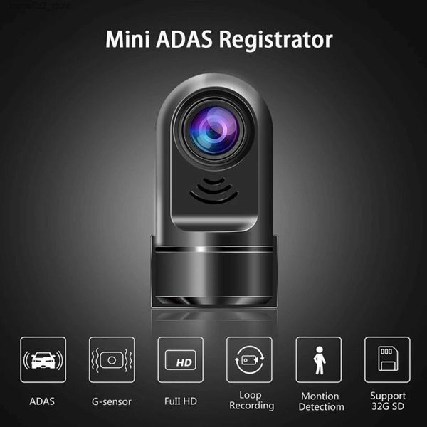 Автомобильные видеорегистраторы 1080P Автомобильный регистратор вождения с поворотом на 360 градусов 24-часовой монитор парковки Автомобильный видеорегистратор HD камера G-сенсор видеорегистратор имеет систему оповещения водителя ADAS Q231115