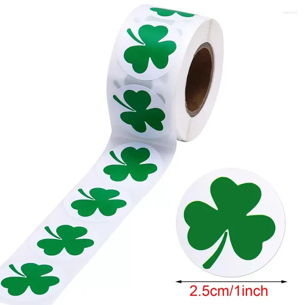 Geschenkverpackungsetiketten St. Patrick's Day Aufkleber Kleeblatt 2,5 cm selbstklebendes Etikett für Kinderdekoration und Schreibwarenaufkleber