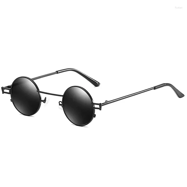 Güneş gözlüğü sokak moda küçük yuvarlak erkek kadınlar şık çerçeve tasarım retro buhar punk güneş gözlük yenilikçi gölge gafas de sol