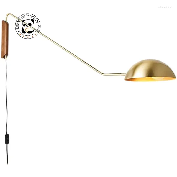 Lampada da parete design italiano moderno arte del ferro LED lucentezza metallica E27 paralume applique luci camera da letto studio balcone sfondo