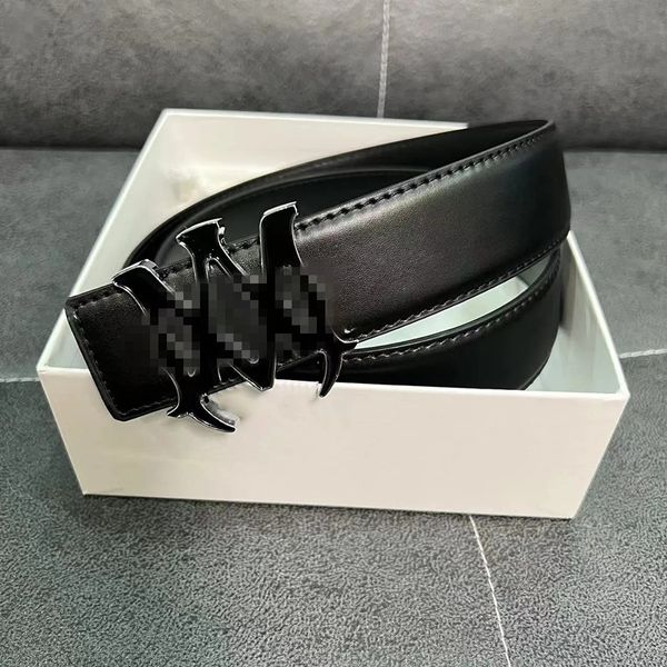 2023 com caixa mens designer am cinto para homens moda de luxo am amiris cintos de negócios mulheres ceinture fivela de metal preto am2 cintura cintura