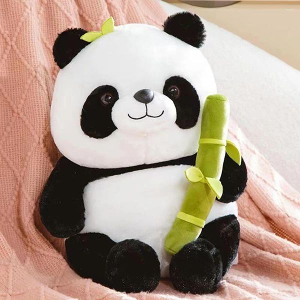 Travesseiro cartoon panda boneca com tubo de bambu algodão super macio abraçando para sofá carro