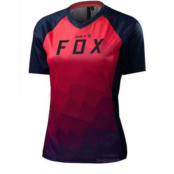 Homens camisetas Mangas curtas Ciclismo Sportswear Mulheres Downhill Jersey Bat Fox Mountain Bike Motocross Sportwear Roupas Team Event Wear Q23