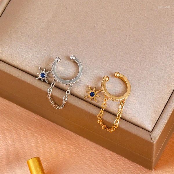 Rücken Ohrringe Mode Stern Quaste Ohrring Vintage Kette Kristall Für Frauen Ohr Manschetten Cool Schmuck Geburtstag Geschenk Gefälschte Knorpel