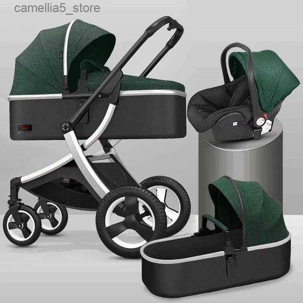 Коляски # детская коляска 3 в 1 poussette kinderwagen coches de bebe детская коляска детская коляска 3 в 1 с автокреслом для путешествий складная parm Q231116