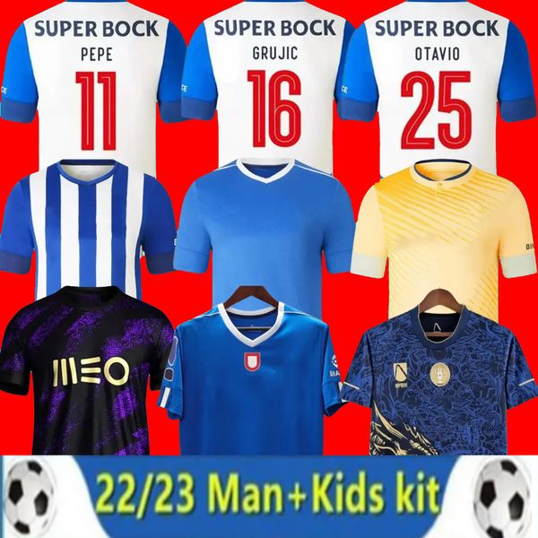 XXXL 4XL 24 FC Portos Fußballtrikots Dragon Fans Player Version 22 23 CAMPEOES PEPE SERGIO OLIVEIRA MEHDI LUIS DIAZ MATHEUS Torwart-Fußballtrikot Kinder-Kits