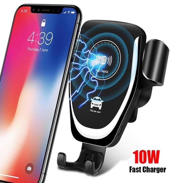 Q12 Supporto per auto wireless Staffa di ricarica Caricatore per auto 10W Carica wireless veloce Supporto per auto Air Vent Gravity Phone Holder Qi Wireless 4884407