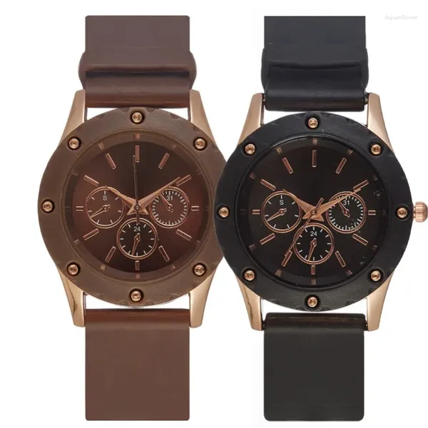 Orologi da polso cinturino in silicone di marca orologi da donna moda versatile falso tre occhi al quarzo Reloj De Mujer orologio di lusso all'ingrosso