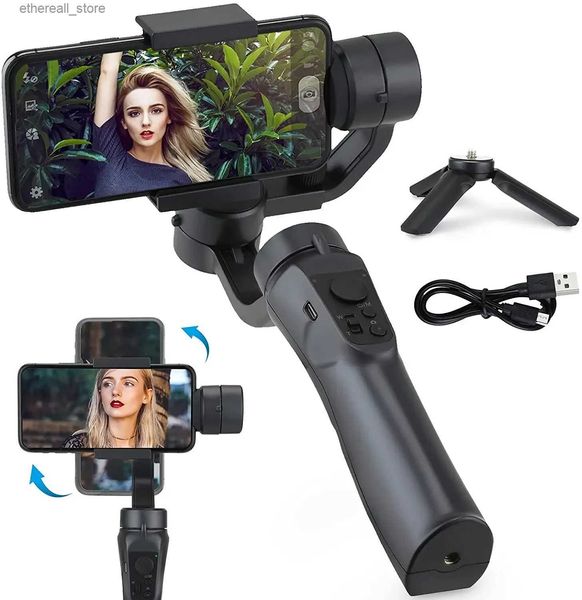 Estabilizadores S5B 3 Eixos Gimbal Estabilizador Portátil Celular Ação Suporte para Câmera Anti Shake Gravação de Vídeo Smartphone Gimbal para iPhone Q231116