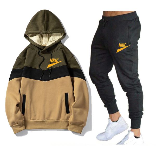 Nuovo marca da uomo Stampato branding joggers per uomini 2 pcs maschio Pullover pantaloni abiti da streetwear