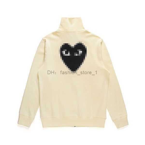 Alta Qualidade Designer Ovo Hoodie Com Des Garcons Mockneck Cdg Play Big Heart Hoodie Zip Up Bege Marca Essentialhoodies BAPES Hoodie 2 FIUR