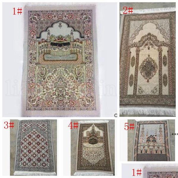 Teppiche Islamische muslimische Gebetsmatte Salat Musallah Teppich Tapis Teppich Tapete Banheiro Beten 70x110 cm rrb10932 Drop Lieferung Home Garde DHP7J