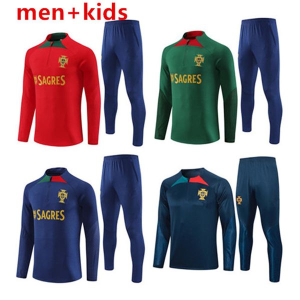 2023 2024 Portugal Kids Tracksuit Joao Felix Soccer Jerseys Treining Suit Ruben Neves Bruno Ronaldo Fernandes Portugieser 23