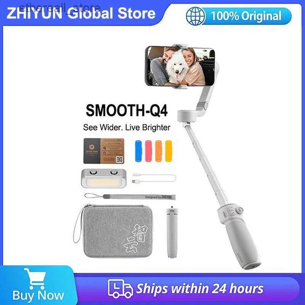 Stabilisatoren Zhiyun Smooth Q4 3-Achsen-Smartphone-Gimbal-Stabilisator für Mobiltelefon iPhone 14 13 12 PRO Samsung Galaxy S8 OnePlus Q231116