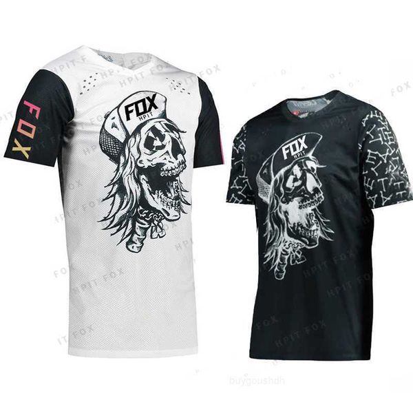 Мужские футболки 2023 Skull mtb Мотокросс Джерси Hpit Fox Maillot DH Ride Downhill Jersey Racing moto Long Ride Джерси мужская горная толстовка