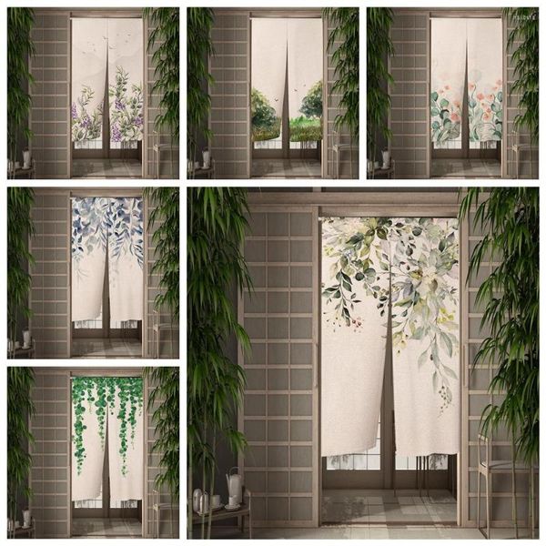 Cortina japonesa Noren Door Partion Door da porta da porta de cozinha decorativa Decoração de cortinas simples Cafe Restaurant Decor Half-Curtain