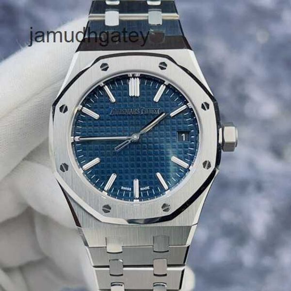 AP Swiss Luxury Watch Series Royal Oak Series 15550st Прецизионная сталь с синей пластиной Памятный 50-летний юбилей Трехигольный календарь Автоматический Механический M 24ZZ