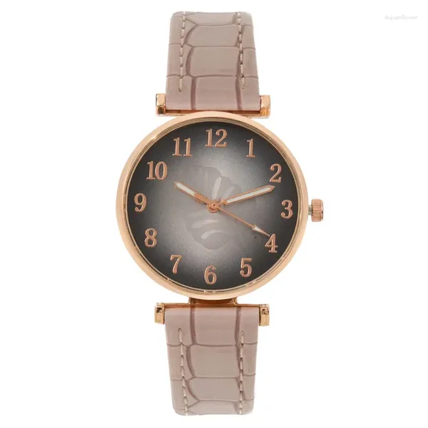 Orologi da polso di marca quadrante a foglia orologio da donna semplice cinturino in pelle moda donna al quarzo Relojes Para Mujer Drop