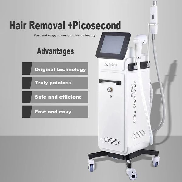 Forte energia indolor remoção de cabelo máquina de lavar tatuagem efeito rápido diodo + picossegundo laser ponto de gelo depilação tom de pele melhorando removedor de sardas de cravo