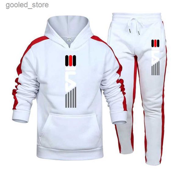 Tracksuits masculinos 2023 Venda quente Mens Tracksuit Moletons com capuz e calças de corrida de alta qualidade Gym Outfits Outono Inverno Casual Sports Hoodie Set Q231117