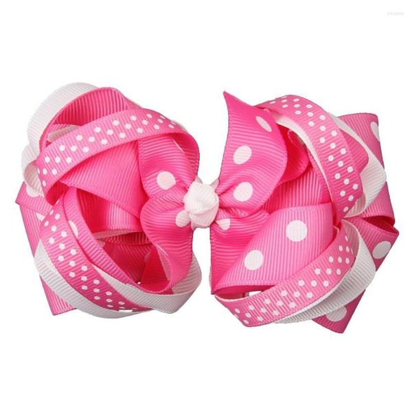 Haarschmuck 8 Stück 11,4 cm Polka Dot Loopy Stacked Bow Clips Boutique Haarschleifen für Kinder Mädchen Kleinkinder