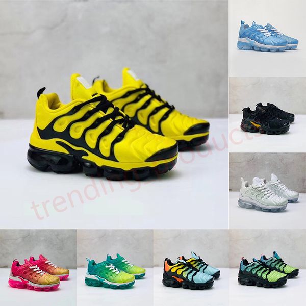 2024 TN Enfant Designer Kid Sapatos TN Plus Running Shoes Dhgate Infantil Criança Triplo Branco Azul Preto Meninos e Meninas TNS Kids Sneaker Grande Tamanho Criança Sapatos Treinadores