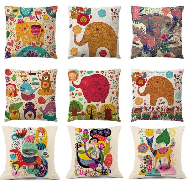 Federa per cuscino simpatico cartone animato per bambini Zoom federa decorativa copre animali colorati decorazioni per la casa federe per cuscini per la camera dei bambini