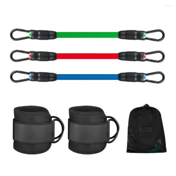 Bandas de resistência 3pcs faixa de tornozelo conjunto ajustável prendedor fita design compacto perna portátil com alças