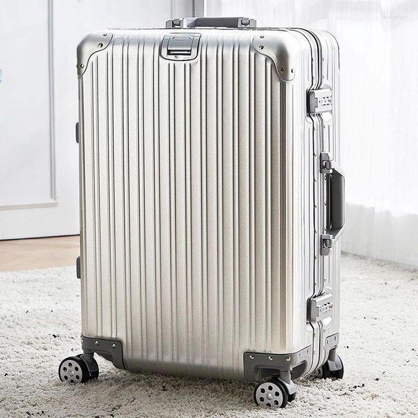 Koffer Aluminium-Reisegepäck mit Paketrad TSA-Schloss 20-Zoll-Boarding-Koffer Big Size Family Drop Case