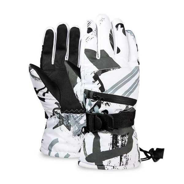 Guanti da sci Nuovi guanti invernali da snowboard Guanti da sci in pelle PU antiscivolo Touch screen Impermeabile moto ciclismo in pile Guanti da neve caldi unisex zln231116